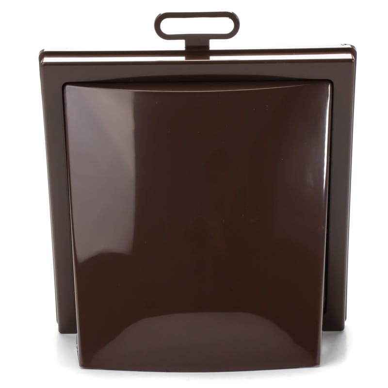 grila ventilatie o100mm patrata cu clapeta antiretur, exterior 150x150, asa plastic brown - imagine 3